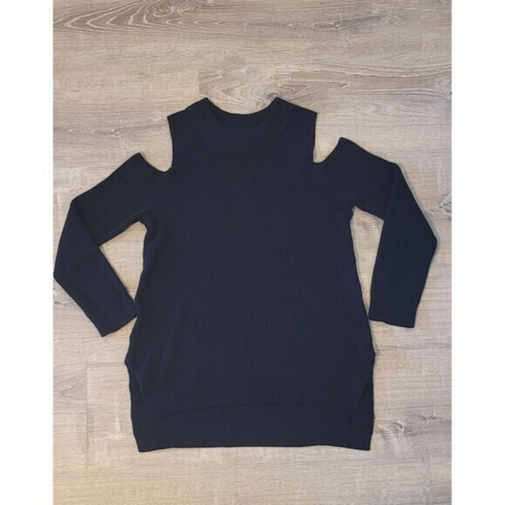 Kaari Blue Women's Cold Shoulder‎ Sweater Hi Lo Size Medium